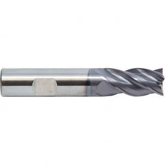 M.A. Ford - 1", 4 Flute, Single End, Solid Carbide, 0.09" Corner Radius End Mill - 4" OAL, 35, 38° Helix, Right Hand Flute, 1-1/2" LOC, Right Hand Cut - Americas Industrial Supply