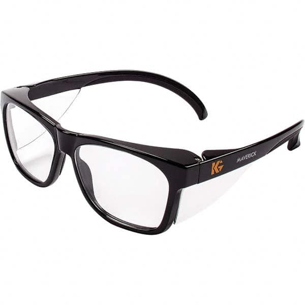 KleenGuard - Clear Lenses, Framed Safety Glasses - Anti-Fog, Black Frame, Size Universal, Wrap Around - Americas Industrial Supply