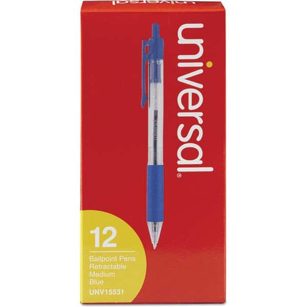 UNIVERSAL - Pens & Pencils Type: Comfort Grip Retractable Pen Color: Blue - Americas Industrial Supply