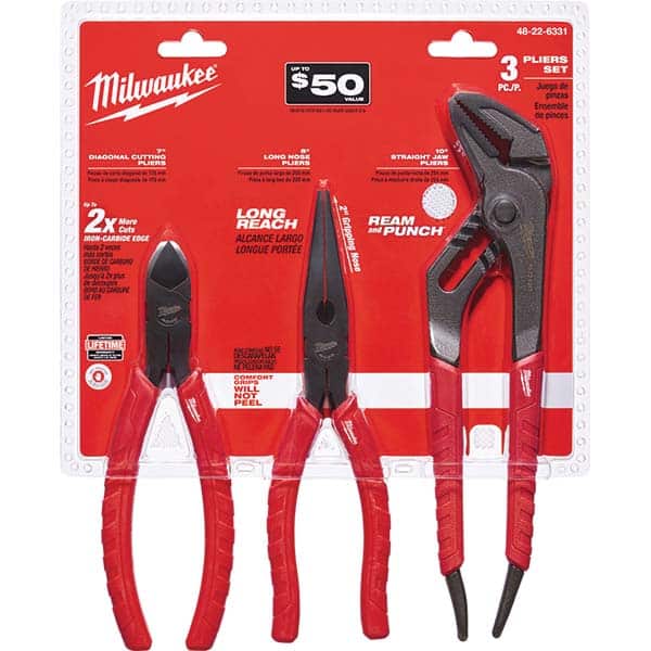 Milwaukee Tool - Plier Sets Set Type: Plier Set Number of Pieces: 3.000 - Americas Industrial Supply