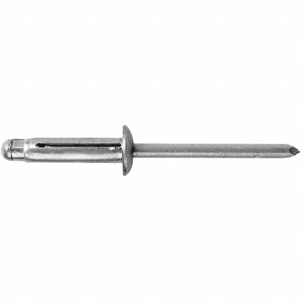 STANLEY Engineered Fastening - Size 6 Dome Head Aluminum Open End Blind Rivet - Aluminum Mandrel, 0.04" to 0.354" Grip, 3/16" Head Diam, 0.197" to 0.207" Hole Diam, - Americas Industrial Supply