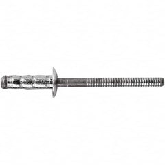 STANLEY Engineered Fastening - Size 6 Dome Head Steel Multi Grip Blind Rivet - Steel Mandrel, 1/4" to 1/2" Grip, 3/16" Head Diam, 0.1921" to 0.1961" Hole Diam, 3" Body Diam - Americas Industrial Supply