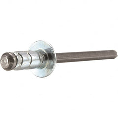 STANLEY Engineered Fastening - Size 4 Dome Head Aluminum Multi Grip Blind Rivet - Aluminum Mandrel, 0.039" to 0.187" Grip, 1/8" Head Diam, 0.129" to 0.142" Hole Diam, 0.078" Body Diam - Americas Industrial Supply