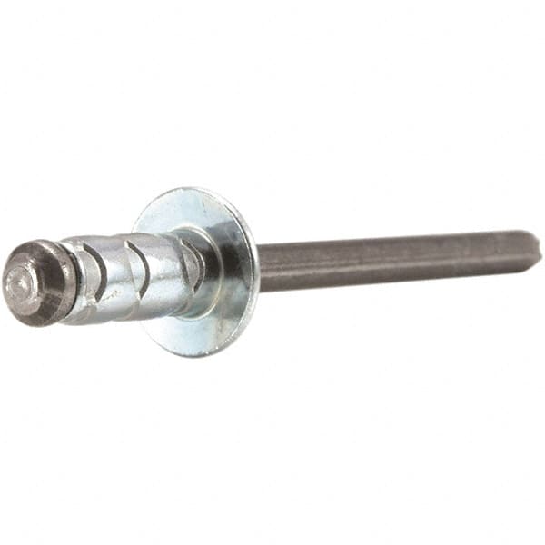 STANLEY Engineered Fastening - Size 4 Dome Head Aluminum Multi Grip Blind Rivet - Steel Mandrel, 0.251" to 0.437" Grip, 1/8" Head Diam, 0.129" to 0.142" Hole Diam, 0.078" Body Diam - Americas Industrial Supply