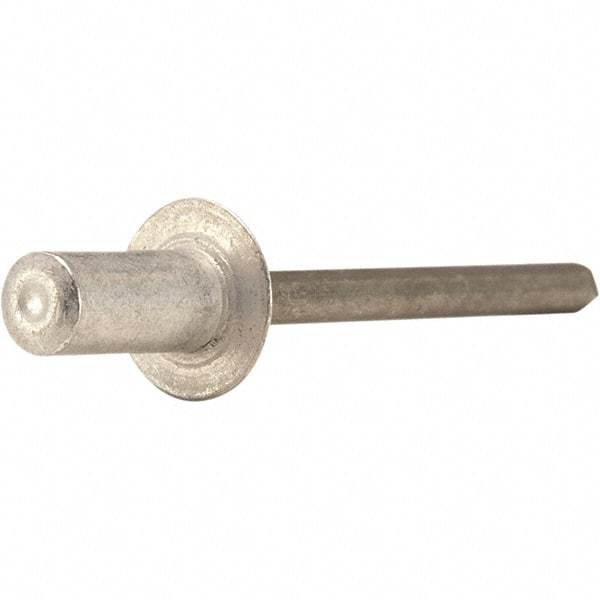 STANLEY Engineered Fastening - Size 8 Dome Head Aluminum Closed End Blind Rivet - Steel Mandrel, 0.126" to 1/4" Grip, 1/4" Head Diam, 0.257" to 0.261" Hole Diam, - Americas Industrial Supply