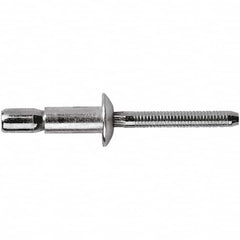 STANLEY Engineered Fastening - Size 8 Dome Head Stainless Steel Structural with Locking Stem Blind Rivet - Stainless Steel Mandrel, 0.08" to 3/8" Grip, 1/4" Head Diam, 0.261" to 0.276" Hole Diam, 0.153" Body Diam - Americas Industrial Supply