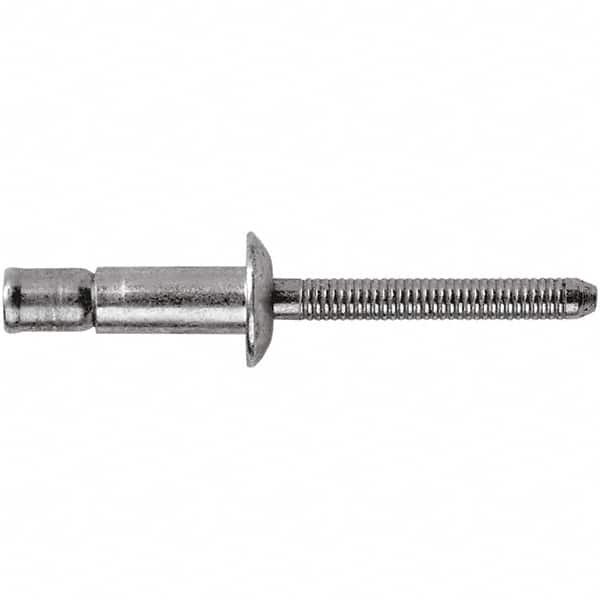 STANLEY Engineered Fastening - Size 8 Dome Head Stainless Steel Structural with Locking Stem Blind Rivet - Stainless Steel Mandrel, 0.08" to 5/8" Grip, 1/4" Head Diam, 0.261" to 0.276" Hole Diam, 0.162" Body Diam - Americas Industrial Supply