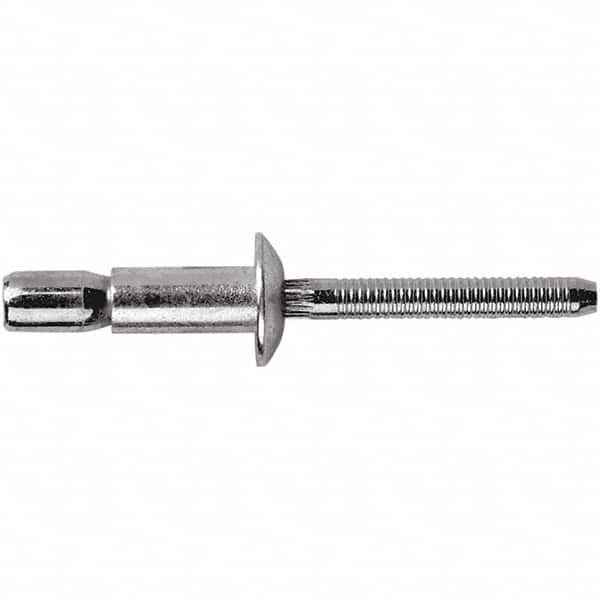 STANLEY Engineered Fastening - Size 8 Dome Head Aluminum Structural with Locking Stem Blind Rivet - Aluminum Mandrel, 0.0799" to 0.6252" Grip, 1/4" Head Diam, 0.261" to 0.276" Hole Diam, 4.11" Body Diam - Americas Industrial Supply