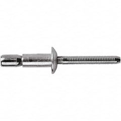 STANLEY Engineered Fastening - Size 8 Dome Head Aluminum Structural with Locking Stem Blind Rivet - Aluminum Mandrel, 0.08" to 3/8" Grip, 1/4" Head Diam, 0.261" to 0.276" Hole Diam, 0.153" Body Diam - Americas Industrial Supply