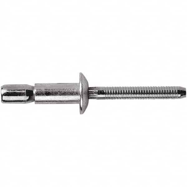 STANLEY Engineered Fastening - Size 8 Dome Head Steel Structural with Locking Stem Blind Rivet - Steel Mandrel, 0.08" to 5/8" Grip, 1/4" Head Diam, 0.261" to 0.276" Hole Diam, 0.153" Body Diam - Americas Industrial Supply