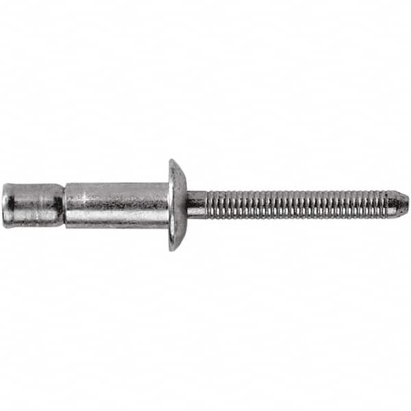 STANLEY Engineered Fastening - Size 6 Dome Head Steel Structural with Locking Stem Blind Rivet - Steel Mandrel, 0.064" to 0.437" Grip, 3/16" Head Diam, 0.194" to 0.204" Hole Diam, 0.12" Body Diam - Americas Industrial Supply