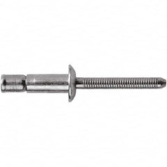 STANLEY Engineered Fastening - Size 6 Dome Head Steel Structural with Locking Stem Blind Rivet - Steel Mandrel, 0.064" to 0.437" Grip, 3/16" Head Diam, 0.194" to 0.204" Hole Diam, 0.12" Body Diam - Americas Industrial Supply