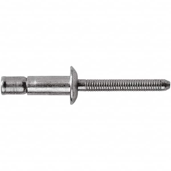 STANLEY Engineered Fastening - Size 6 Dome Head Steel Structural with Locking Stem Blind Rivet - Steel Mandrel, 0.062" to 1/4" Grip, 3/16" Head Diam, 0.194" to 0.204" Hole Diam, 0.12" Body Diam - Americas Industrial Supply