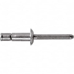 STANLEY Engineered Fastening - Size 8 Countersunk Head Steel Structural with Locking Stem Blind Rivet - Steel Mandrel, 1/8" to 0.475" Grip, 1/4" Head Diam, 0.261" to 0.276" Hole Diam, 0.162" Body Diam - Americas Industrial Supply