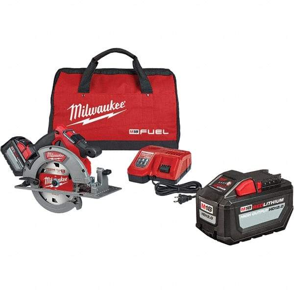 Milwaukee Tool - 18 Volt, 7-1/4" Blade, Cordless Circular Saw - 5,800 RPM, 1 Lithium-Ion Battery Included - Americas Industrial Supply