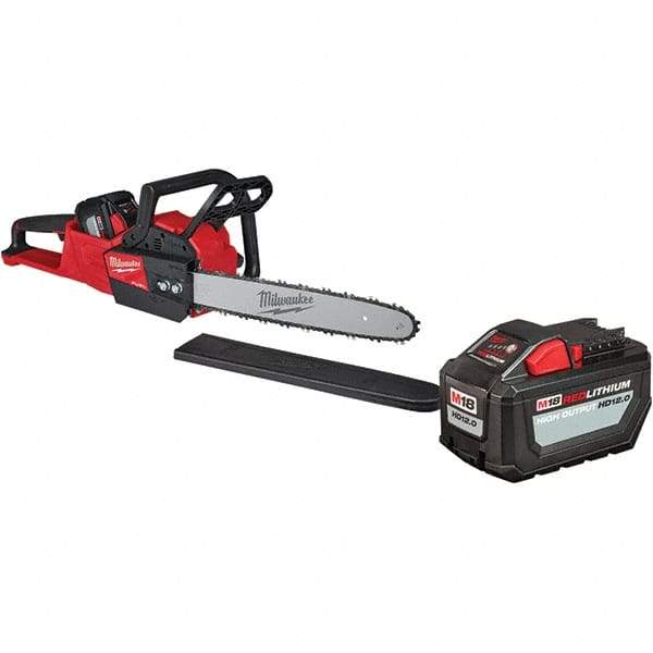 Milwaukee Tool - 18 Volt, Battery Powered Chainsaw - 16" Guide Bar Length, 6,600 RPM, 3/8" Chain Pitch, 0.043" Chain Gauge - Americas Industrial Supply