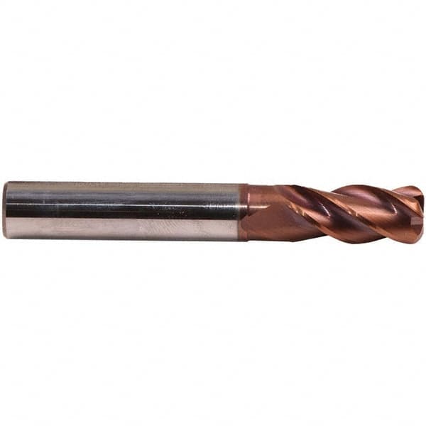 Emuge - 12mm Diam, 26mm LOC, 4 Flute Solid Carbide Roughing & Finishing End Mill - TiAlN Finish, 83mm OAL, 12mm Shank Diam, Cylindrical Shank, 38° Helix, Centercutting, Long Length - Americas Industrial Supply