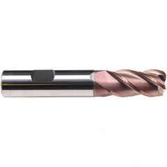 Emuge - 10mm Diam, 22mm LOC, 4 Flute Solid Carbide Roughing & Finishing End Mill - TiAlN Finish, 72mm OAL, 10mm Shank Diam, Weldon Shank, 38° Helix, Long Length - Americas Industrial Supply
