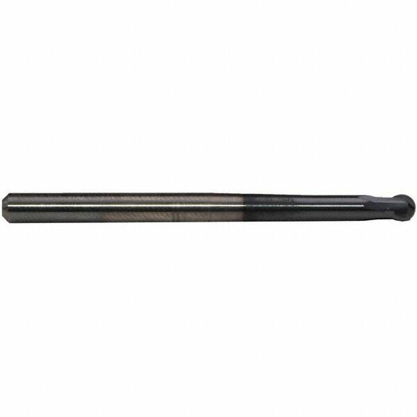 Emuge - 6mm Diam, 4.3mm LOC, 2 Flute Solid Carbide Ball End Mill - TiAlN Finish, Single End, 80mm OAL, 6mm Shank Diam, Ball Flute - Americas Industrial Supply