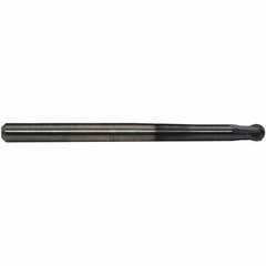 Emuge - 6mm Diam, 4.3mm LOC, 2 Flute Solid Carbide Ball End Mill - TiAlN Finish, Single End, 80mm OAL, 6mm Shank Diam, Ball Flute - Americas Industrial Supply
