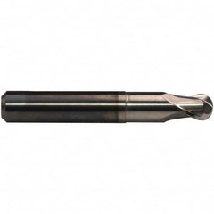 Emuge - 0.5mm Diam, 1mm LOC, 2 Flute Solid Carbide Ball End Mill - CrN Finish, Single End, 38mm OAL, 3mm Shank Diam, Ball Flute - Americas Industrial Supply