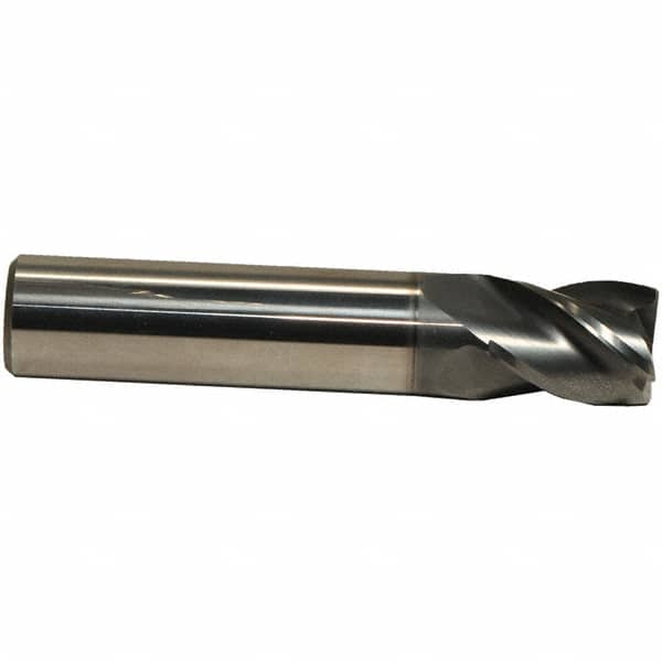 Emuge - 5/8" Diam, 3/4" LOC, 4 Flute Solid Carbide Roughing & Finishing End Mill - CrN Finish, 3" OAL, 5/8" Shank Diam, Cylindrical Shank, 38° Helix, Centercutting, Stub Length - Americas Industrial Supply