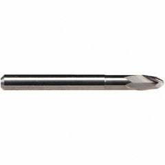 Emuge - 3/8" Diam, 5/16" LOC, 2 Flute Solid Carbide Ball End Mill - Uncoated, Single End, 2-3/4" OAL, 3/8" Shank Diam, Ball Flute - Americas Industrial Supply