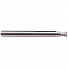 Emuge - 16mm Diam, 12mm LOC, 2 Flute Solid Carbide Roughing & Finishing End Mill - Uncoated, 140mm OAL, 16mm Shank Diam, Cylindrical Shank, 30° Helix, Long Length - Americas Industrial Supply