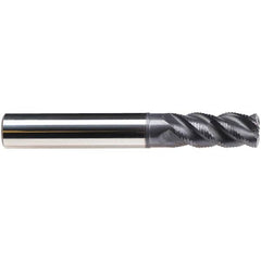 Emuge - 6mm Diam, 13mm LOC, 4 Flute Solid Carbide Roughing & Finishing End Mill - TiAlN Finish, 57mm OAL, 6mm Shank Diam, Cylindrical Shank, 45° Helix, Long Length - Americas Industrial Supply