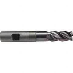Emuge - 20mm Diam, 38mm LOC, 4 Flute Solid Carbide Roughing & Finishing End Mill - TiAlN Finish, 126mm OAL, 20mm Shank Diam, Weldon Shank, 40° Helix, Extra Long Length - Americas Industrial Supply