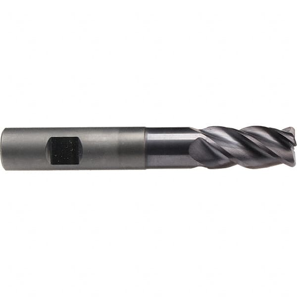 Emuge - 10mm Diam, 22mm LOC, 4 Flute Solid Carbide Roughing & Finishing End Mill - TiAlN Finish, 80mm OAL, 10mm Shank Diam, Weldon Shank, 40° Helix, Extra Long Length - Americas Industrial Supply