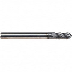Emuge - 1/4" Diam, 1/2" LOC, 4 Flute Solid Carbide Ball End Mill - CrN Finish, Single End, 2-1/2" OAL, 1/4" Shank Diam, Ball Flute - Americas Industrial Supply