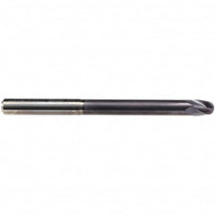 Emuge - 5/16" Diam, 9/32" LOC, 4 Flute Solid Carbide Ball End Mill - TiAlN Finish, Single End, 4" OAL, 5/16" Shank Diam, Ball Flute - Americas Industrial Supply