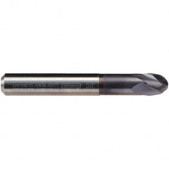 Emuge - 5/16" Diam, 9/32" LOC, 4 Flute Solid Carbide Ball End Mill - TiAlN Finish, Single End, 2-1/2" OAL, 5/16" Shank Diam, Ball Flute - Americas Industrial Supply