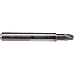 Emuge - 1/4" Diam, 1/4" LOC, 4 Flute Solid Carbide Ball End Mill - TiAlN Finish, Single End, 2" OAL, 1/4" Shank Diam, Ball Flute - Americas Industrial Supply