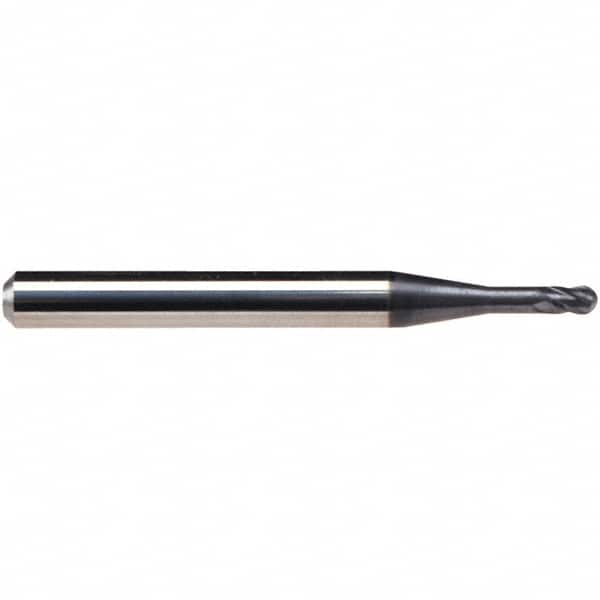 Emuge - 10mm Diam, 8mm LOC, 4 Flute Solid Carbide Ball End Mill - TiAlN Finish, Single End, 72mm OAL, 10mm Shank Diam, Ball Flute - Americas Industrial Supply