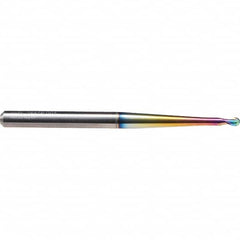 Emuge - 8mm Diam, 7mm LOC, 2 Flute Solid Carbide Ball End Mill - CrN Finish, Single End, 120mm OAL, 8mm Shank Diam, Ball Flute - Americas Industrial Supply
