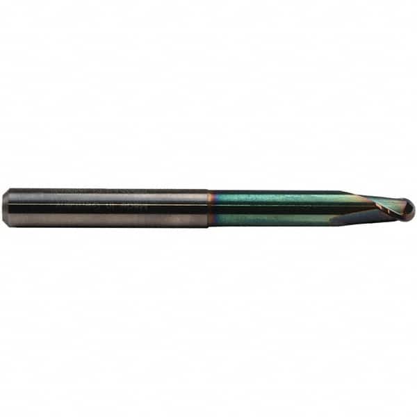Emuge - 10mm Diam, 8mm LOC, 2 Flute Solid Carbide Ball End Mill - CrN Finish, Single End, 100mm OAL, 10mm Shank Diam, Ball Flute - Americas Industrial Supply