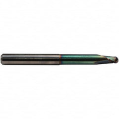 Emuge - 8mm Diam, 7mm LOC, 2 Flute Solid Carbide Ball End Mill - CrN Finish, Single End, 90mm OAL, 8mm Shank Diam, Ball Flute - Americas Industrial Supply