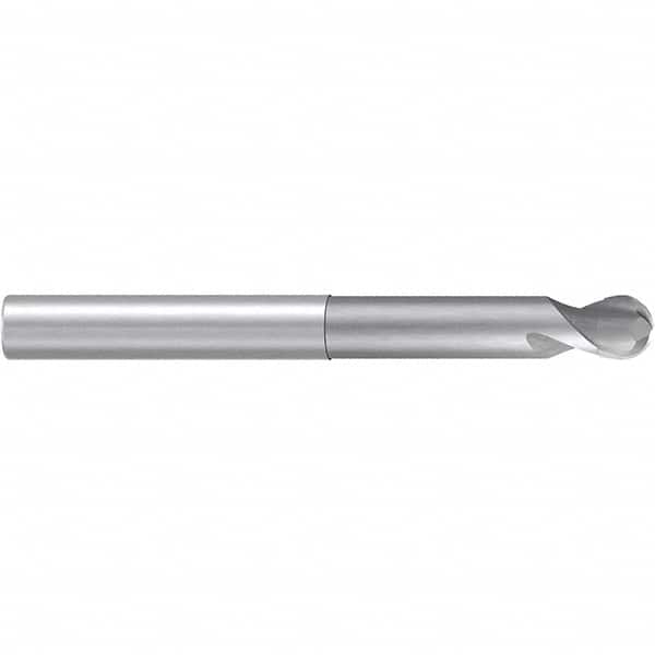Emuge - 10mm Diam, 8mm LOC, 2 Flute Solid Carbide Ball End Mill - Uncoated, Single End, 100mm OAL, 10mm Shank Diam, Ball Flute - Americas Industrial Supply