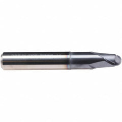 Emuge - 16mm Diam, 12mm LOC, 2 Flute Solid Carbide Ball End Mill - TiAlN Finish, Single End, 92mm OAL, 16mm Shank Diam, Ball Flute - Americas Industrial Supply