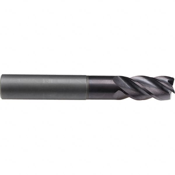 Emuge - 20mm Diam, 38mm LOC, 4 Flute Solid Carbide Roughing & Finishing End Mill - TiAlN Finish, 126mm OAL, 20mm Shank Diam, Weldon Shank, 40° Helix, Extra Long Length - Americas Industrial Supply