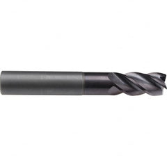 Emuge - 10mm Diam, 22mm LOC, 4 Flute Solid Carbide Roughing & Finishing End Mill - TiAlN Finish, 80mm OAL, 10mm Shank Diam, Weldon Shank, 40° Helix, Extra Long Length - Americas Industrial Supply