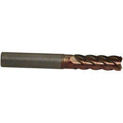 Emuge - 12mm Diam, 36mm LOC, 5 Flute Solid Carbide Roughing & Finishing End Mill - TiAlN Finish, 93mm OAL, 12mm Shank Diam, Cylindrical Shank, 42° Helix, Centercutting, Extra Long Length - Americas Industrial Supply