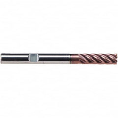 Emuge - 10mm Diam, 30mm LOC, 6 Flute Solid Carbide Roughing & Finishing End Mill - TiAlN Finish, 80mm OAL, 10mm Shank Diam, Weldon Shank, 38° Helix, Extra Long Length - Americas Industrial Supply