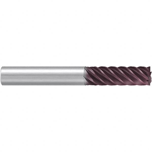 Emuge - 10mm Diam, 30mm LOC, 6 Flute Solid Carbide Roughing & Finishing End Mill - TiAlN Finish, 80mm OAL, 10mm Shank Diam, Cylindrical Shank, 38° Helix, Extra Long Length - Americas Industrial Supply