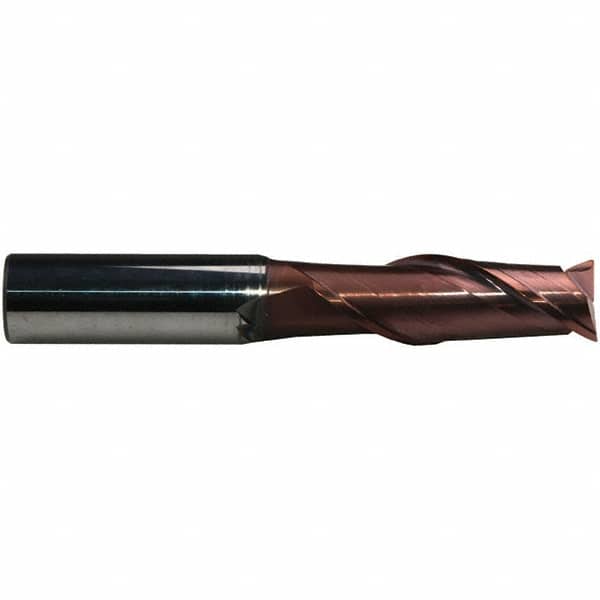 Emuge - 10mm Diam, 30mm LOC, 2 Flute Solid Carbide Roughing & Finishing End Mill - TiAlN Finish, 80mm OAL, 10mm Shank Diam, Cylindrical Shank, 38° Helix, Centercutting, Extra Long Length - Americas Industrial Supply