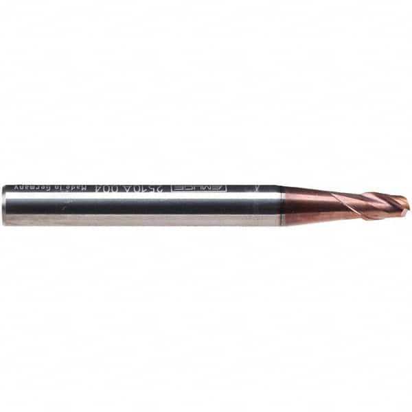 Emuge - 12mm Diam, 12mm LOC, 2 Flute Solid Carbide Roughing & Finishing End Mill - TiAlN Finish, 73mm OAL, 12mm Shank Diam, Cylindrical Shank, 38° Helix, Centercutting, Stub Length - Americas Industrial Supply