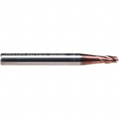 Emuge - 9mm Diam, 10mm LOC, 2 Flute Solid Carbide Roughing & Finishing End Mill - TiAlN Finish, 66mm OAL, 10mm Shank Diam, Cylindrical Shank, 38° Helix, Centercutting, Stub Length - Americas Industrial Supply