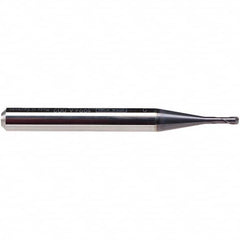 Emuge - 8mm Diam, 7mm LOC, 2 Flute Solid Carbide Roughing & Finishing End Mill - TiAlN Finish, 63mm OAL, 8mm Shank Diam, Cylindrical Shank, 30° Helix, Stub Length - Americas Industrial Supply